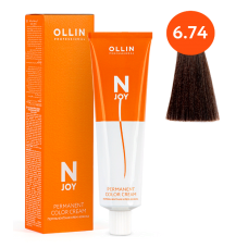 OLLIN N-JOY - Перманентная крем-краска для седины 6/74 Темно-русый коричнево-медный, 100 мл OLLIN N-JOY - Перманентная крем-краска для седины 6/74 Темно-русый коричнево-медный, 100 мл