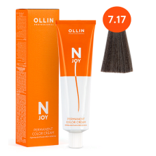 OLLIN N-JOY - Перманентная крем-краска для седины 7/17 Русый пепельно-коричневый, 100 мл OLLIN N-JOY - Перманентная крем-краска для седины 7/17 Русый пепельно-коричневый, 100 мл