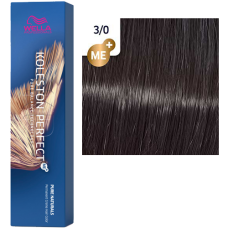 WELLA Koleston Perfect Стойкая крем-краска 3/0 Темно-коричневый натуральный , 60 мл